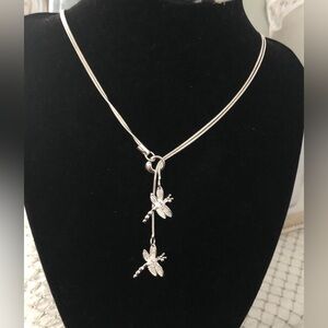 Chic Sterling Silver Dragonfly Necklace